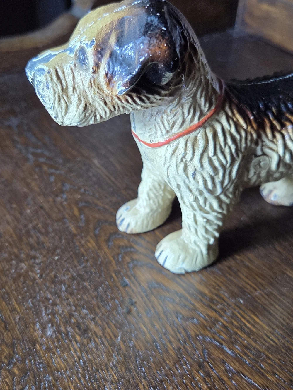Vintage Dog Figurine with Tan, Brown and Black Coat